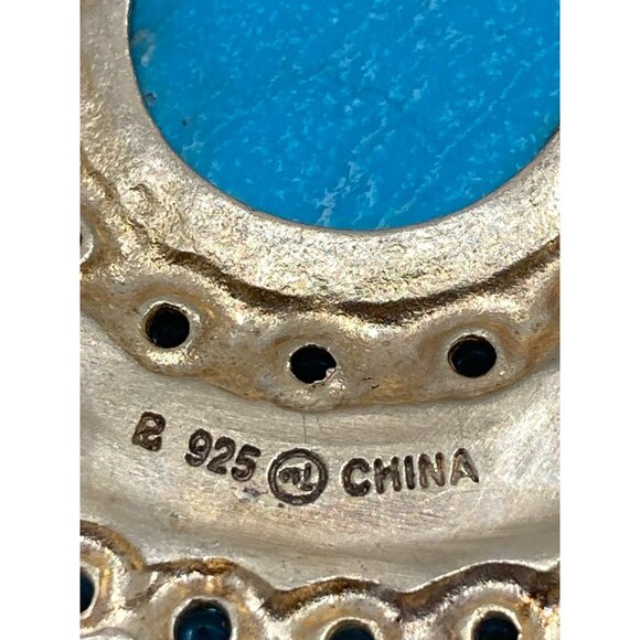 Ross-Simons Sterling Silver Vermeil Pendant With Blue Center and Blue Topaz - Picture 6 of 6